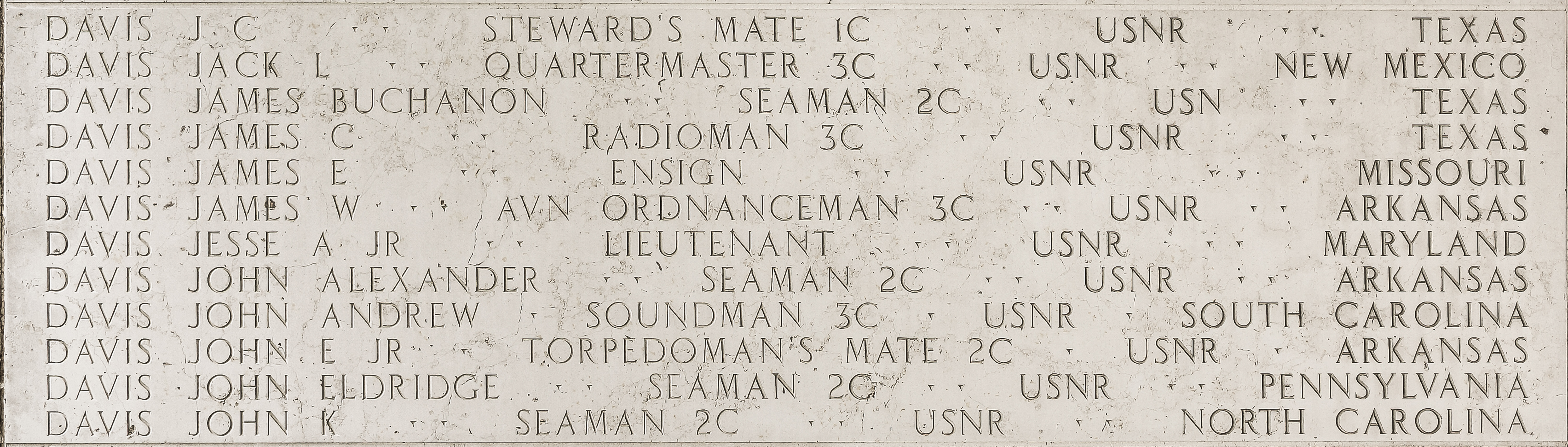 James C. Davis, Radioman Third Class